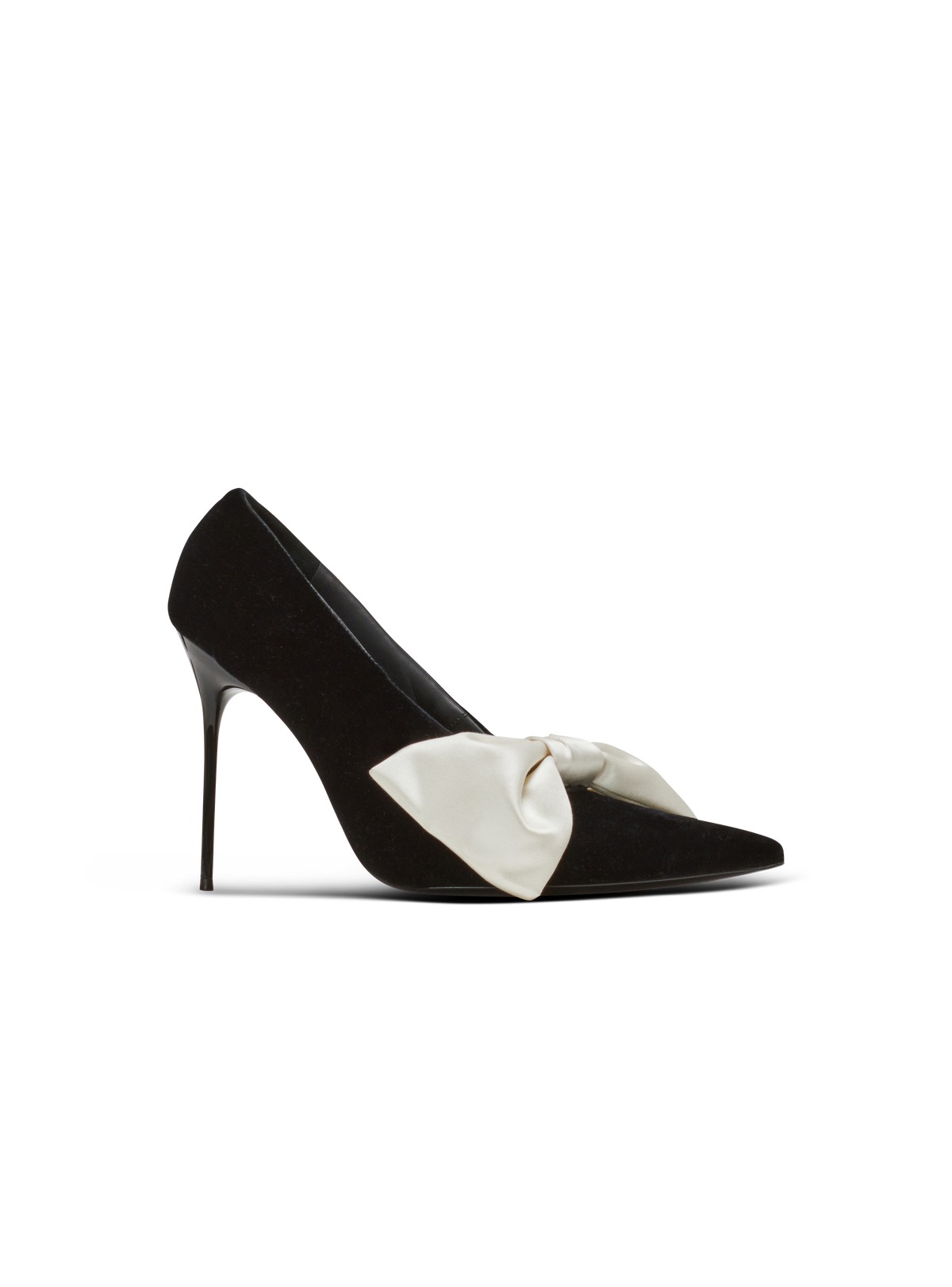 Escarpins clara en velours - Ivoire & Noir