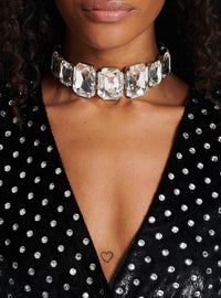 Collier XL en laiton - Cristal