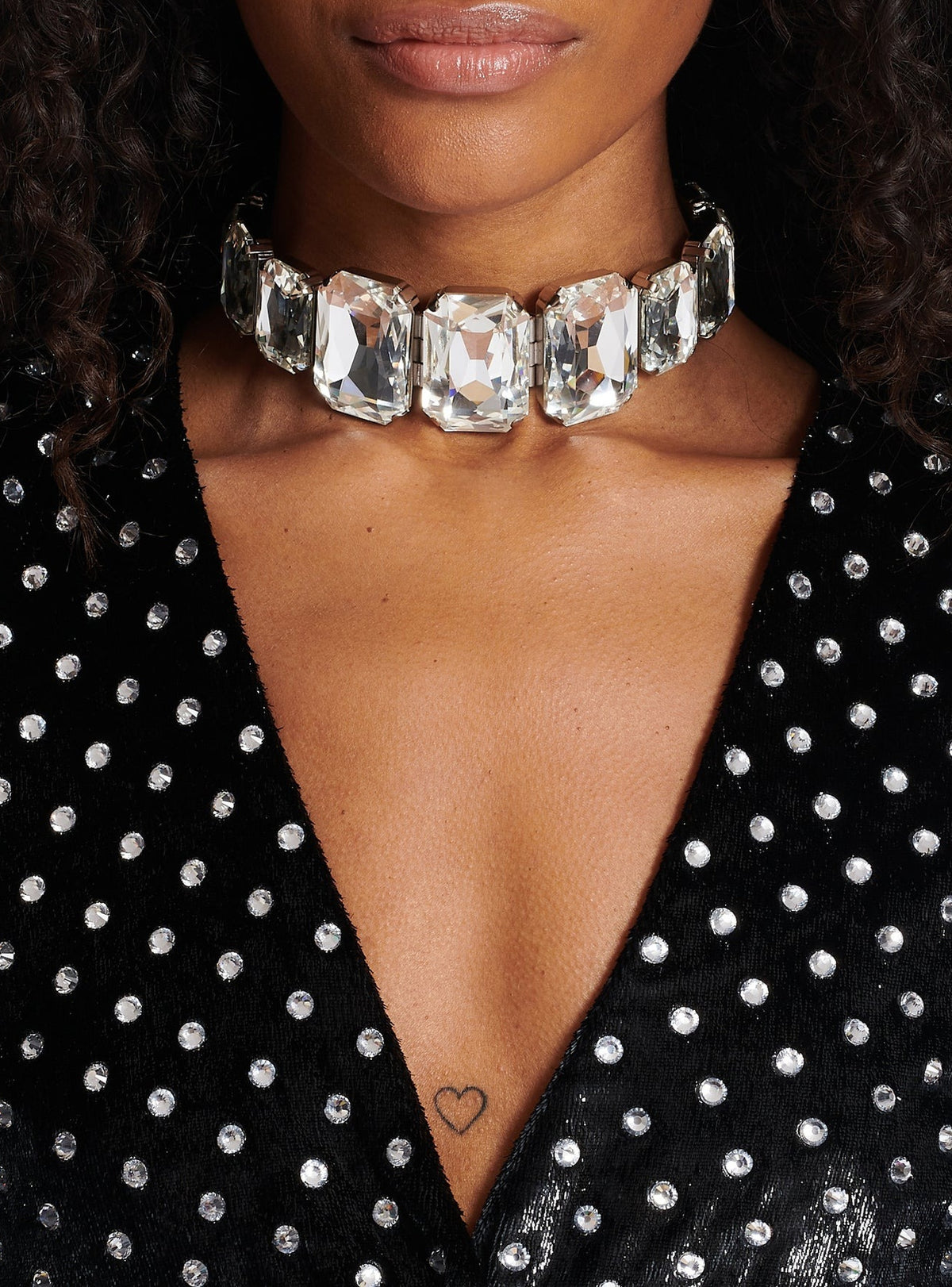 Collier XL en laiton - Cristal