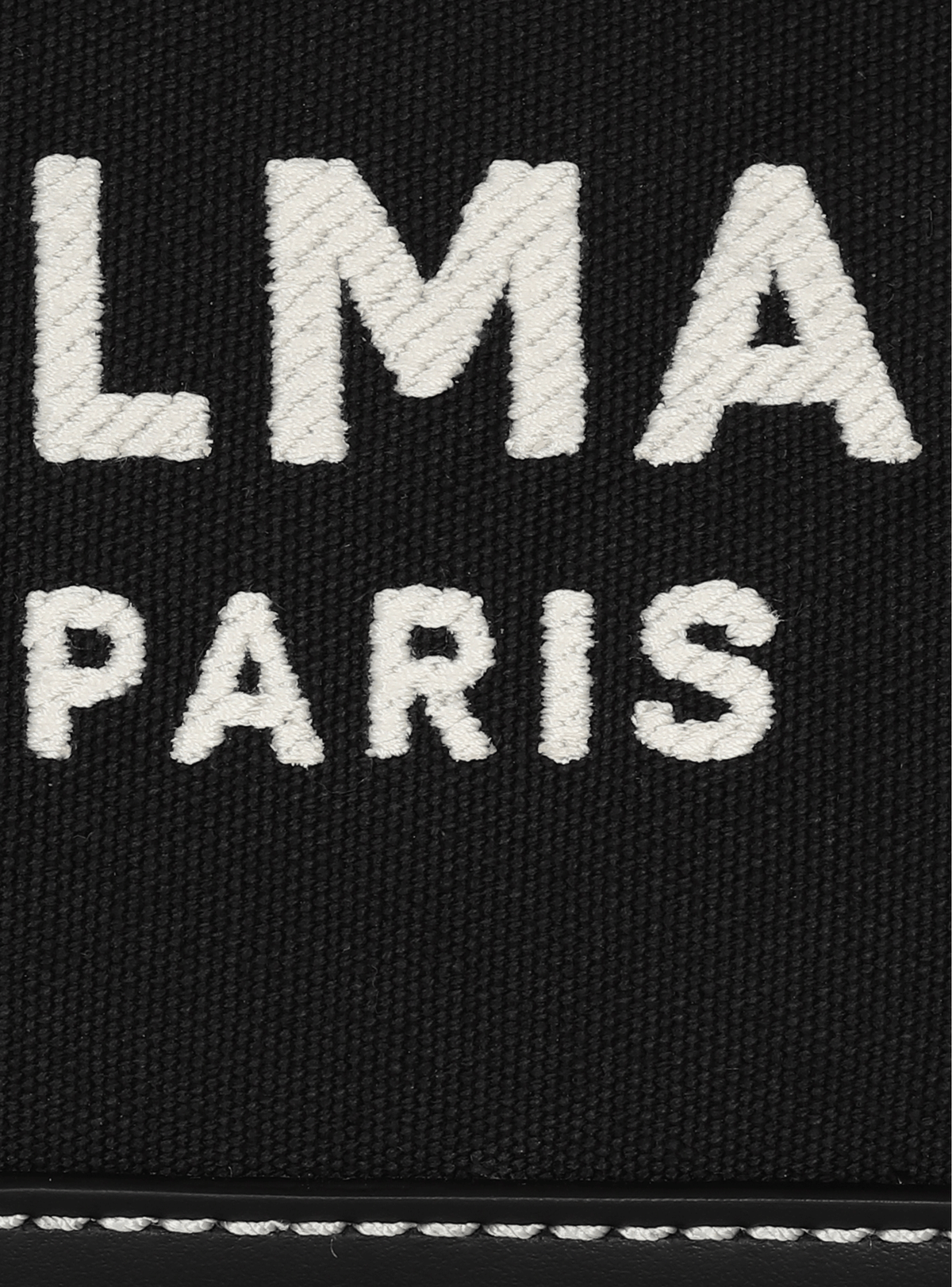 Sac à main b-army en toile monogramme et cuir lisse - Ivoire & Noir