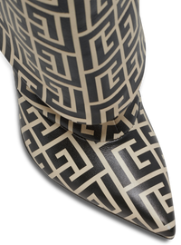 Bottes ariel en cuir monogrammé - Ivoire & Noir