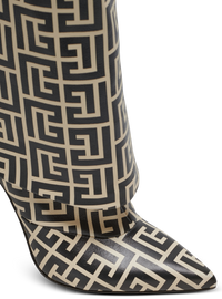 Bottes ariel en cuir monogrammé - Ivoire & Noir