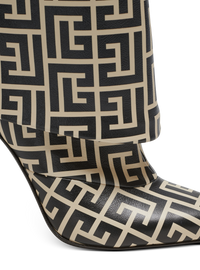 Bottes ariel en cuir monogrammé - Ivoire & Noir