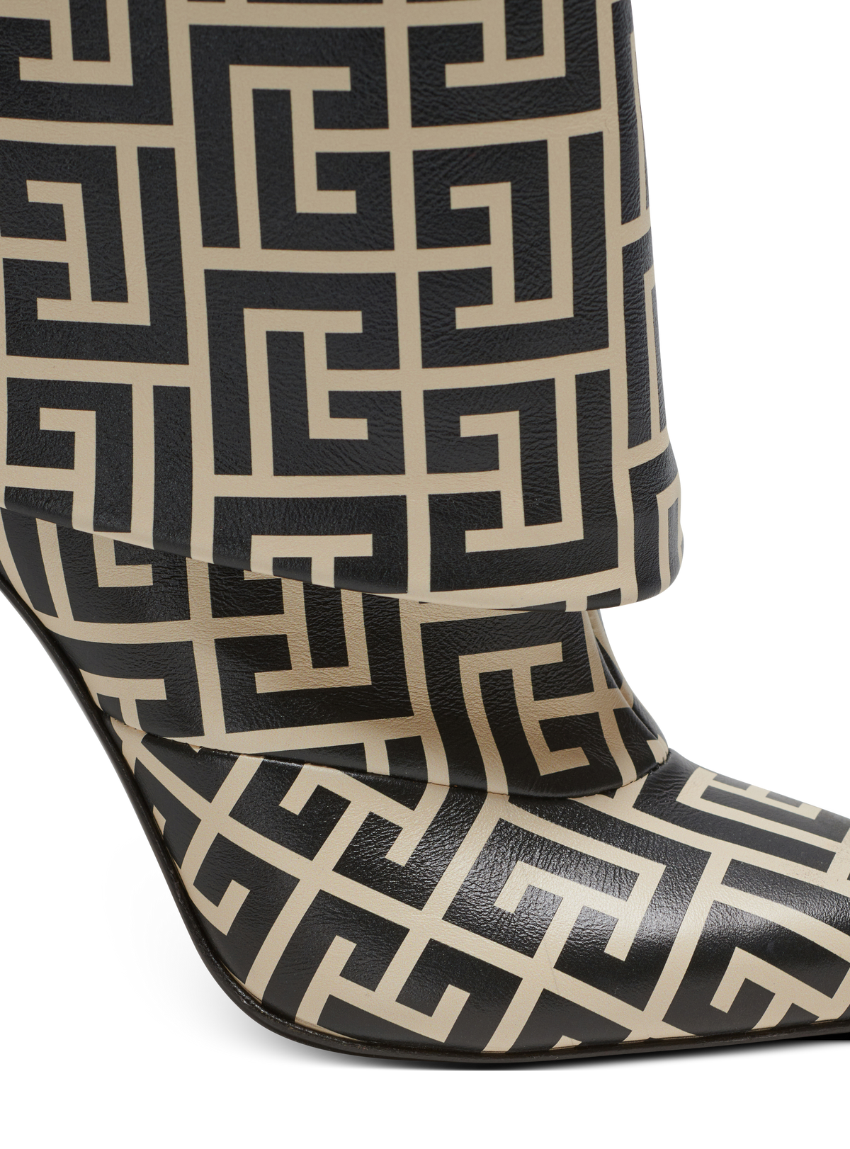Bottes ariel en cuir monogrammé - Ivoire & Noir