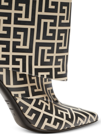 Bottes ariel en cuir monogrammé - Ivoire & Noir