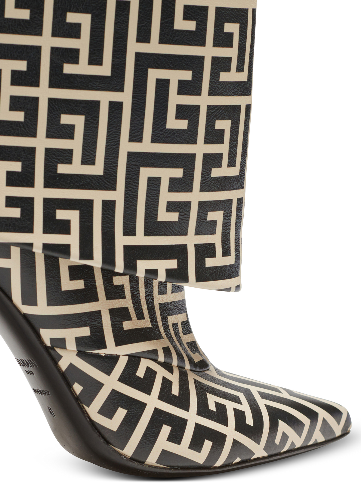 Bottes ariel en cuir monogrammé - Ivoire & Noir