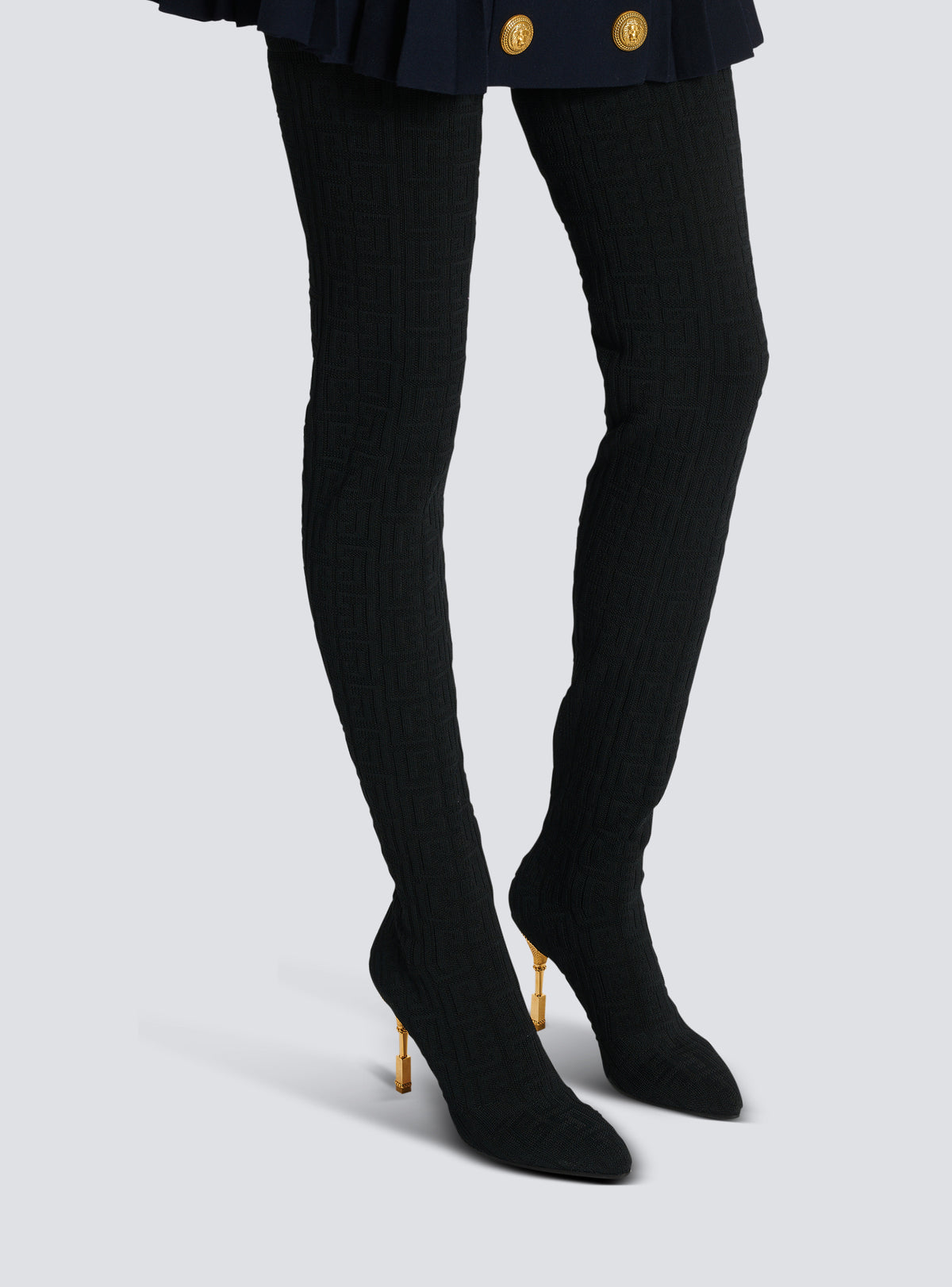 Cuissardes moneta en maille monogramme - Noir