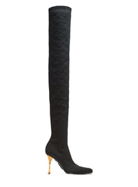 Cuissardes moneta en maille monogramme - Noir