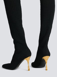 Cuissardes moneta en maille monogramme - Noir