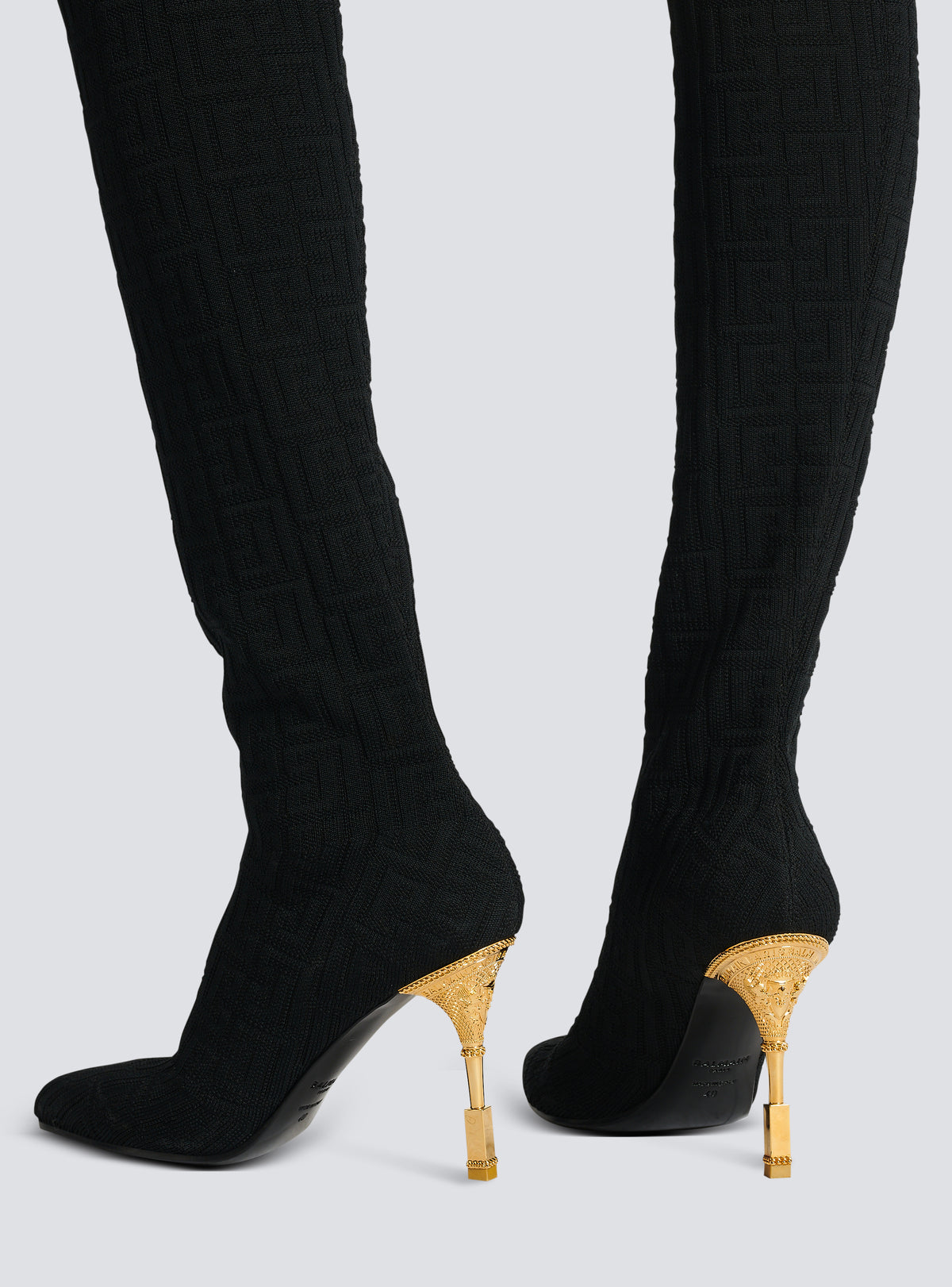 Cuissardes moneta en maille monogramme - Noir