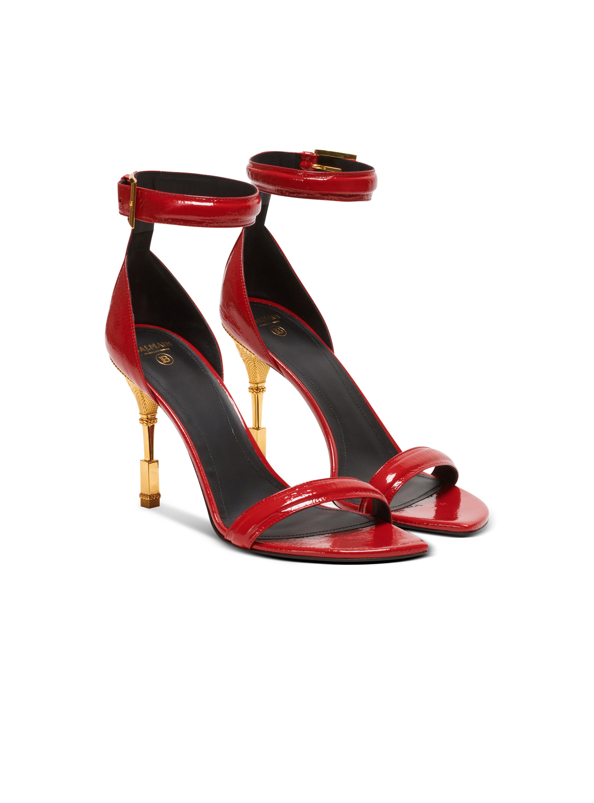 Sandales moneta en cuir verni - Rouge Vif