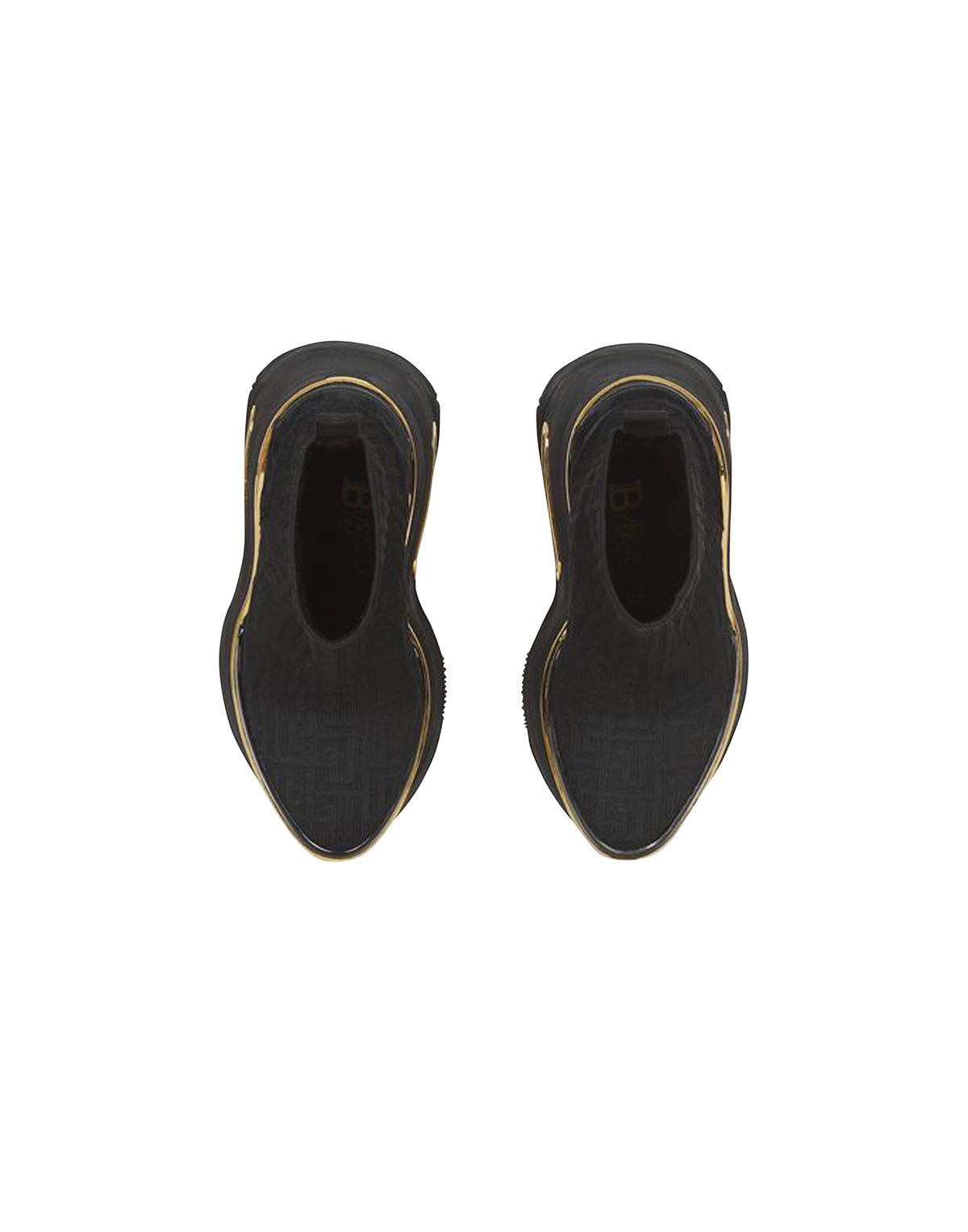 Baskets b-bold compensées en maille monogramme - Noir