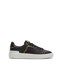 Baskets b-court en cuir et nylon monogramme - Noir & Or