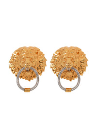 Pearl and brass earrings - Light Gold