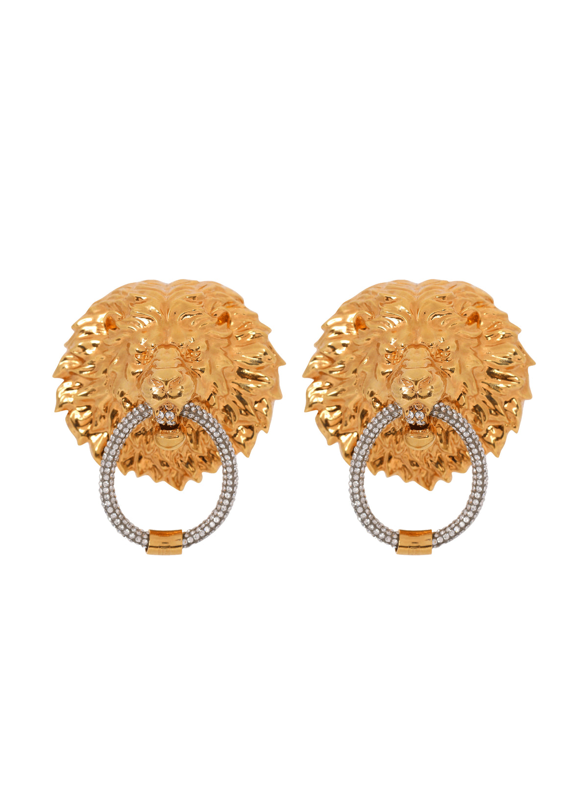 Pearl and brass earrings - Light Gold