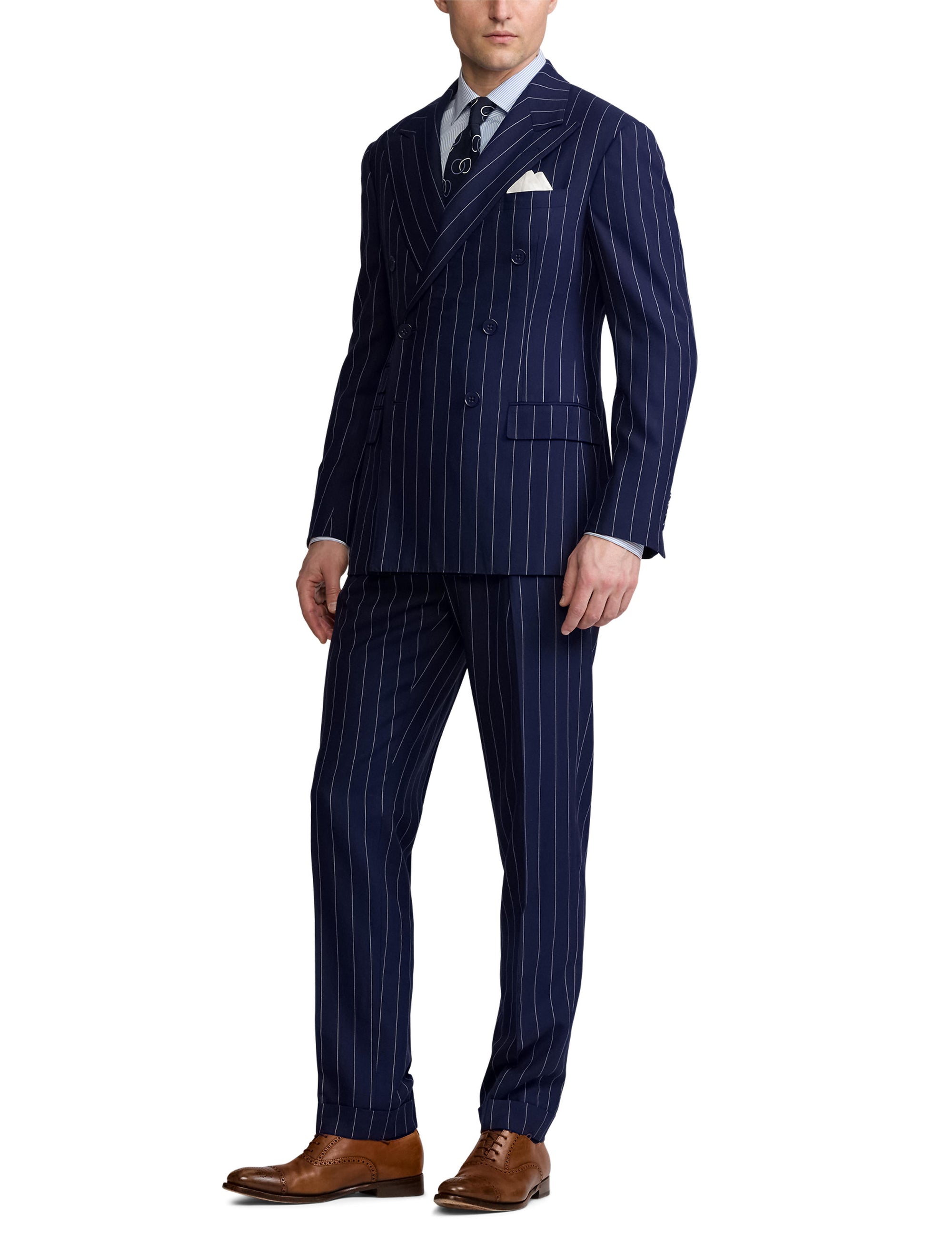 Costume Kent en lin et laine mélangée - Navy & White