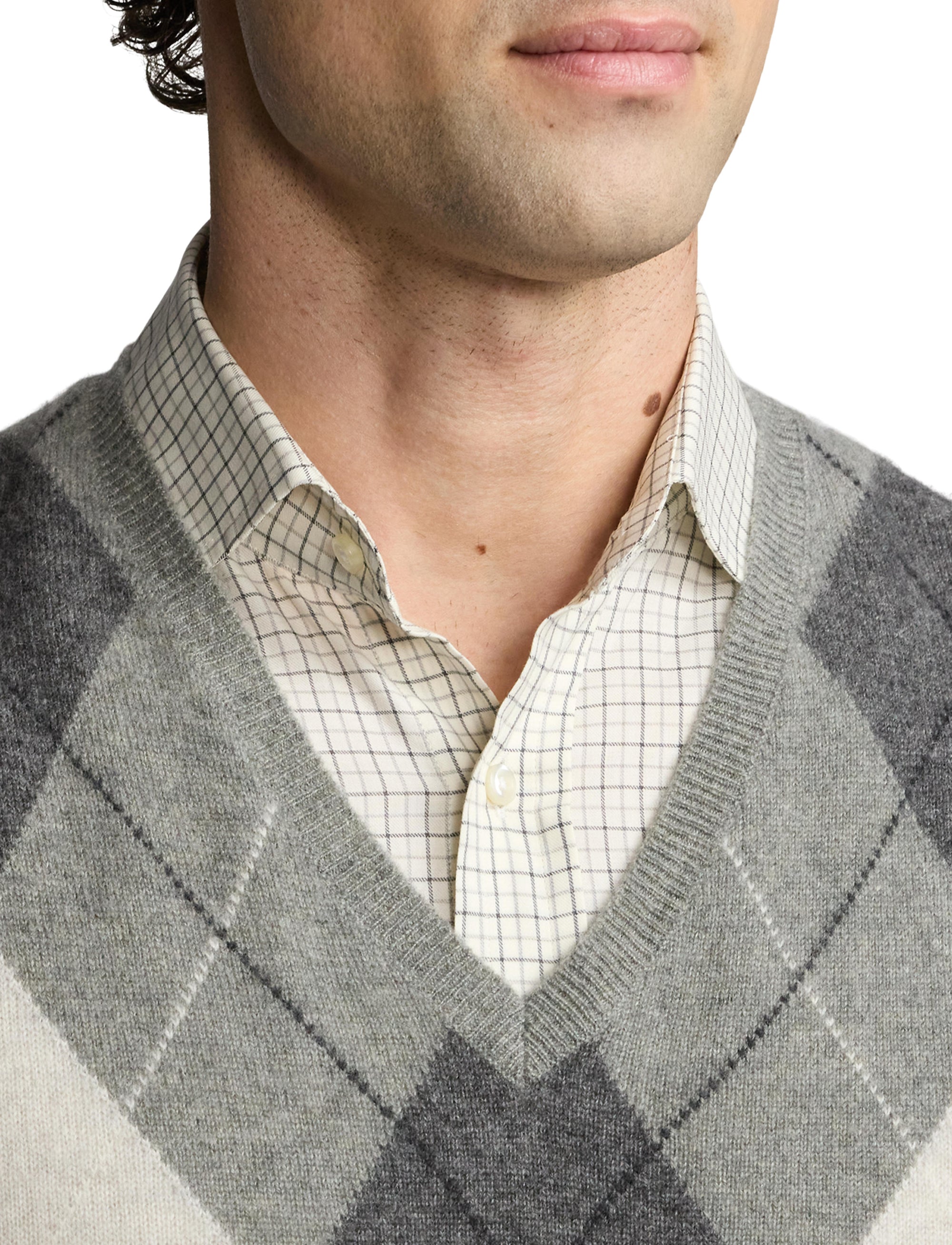 Pull débardeur en cachemire  - Light Grey Heather & Multicolore