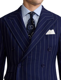 Costume Kent en lin et laine mélangée - Navy & White