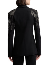 Veste Tamara décorée en crêpe de laine - Black