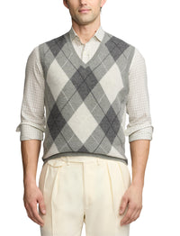 Pull débardeur en cachemire  - Light Grey Heather & Multicolore