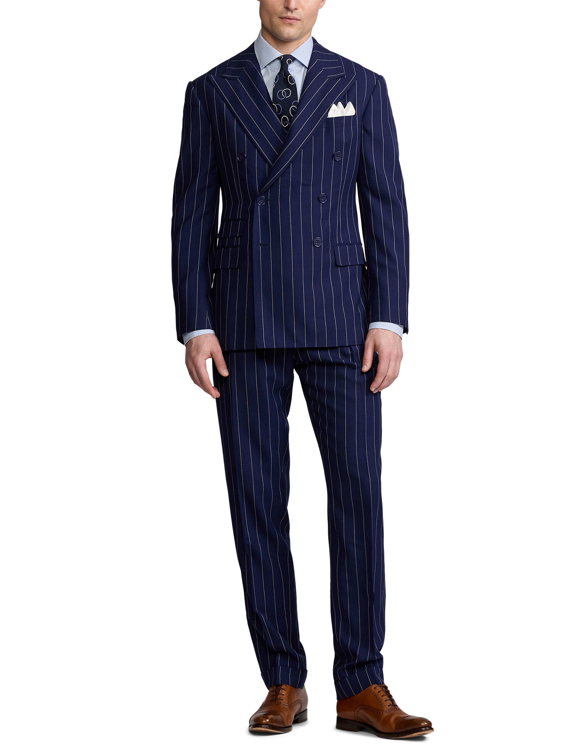 Costume Kent en lin et laine mélangée - Navy & White