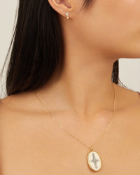 Mono boucle d'oreille en or jaune avec diamant - Diamant