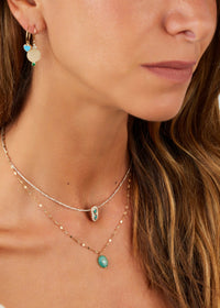 Collier Montauk N°3 en or jaune - Pierre de soleil & Tourmaline