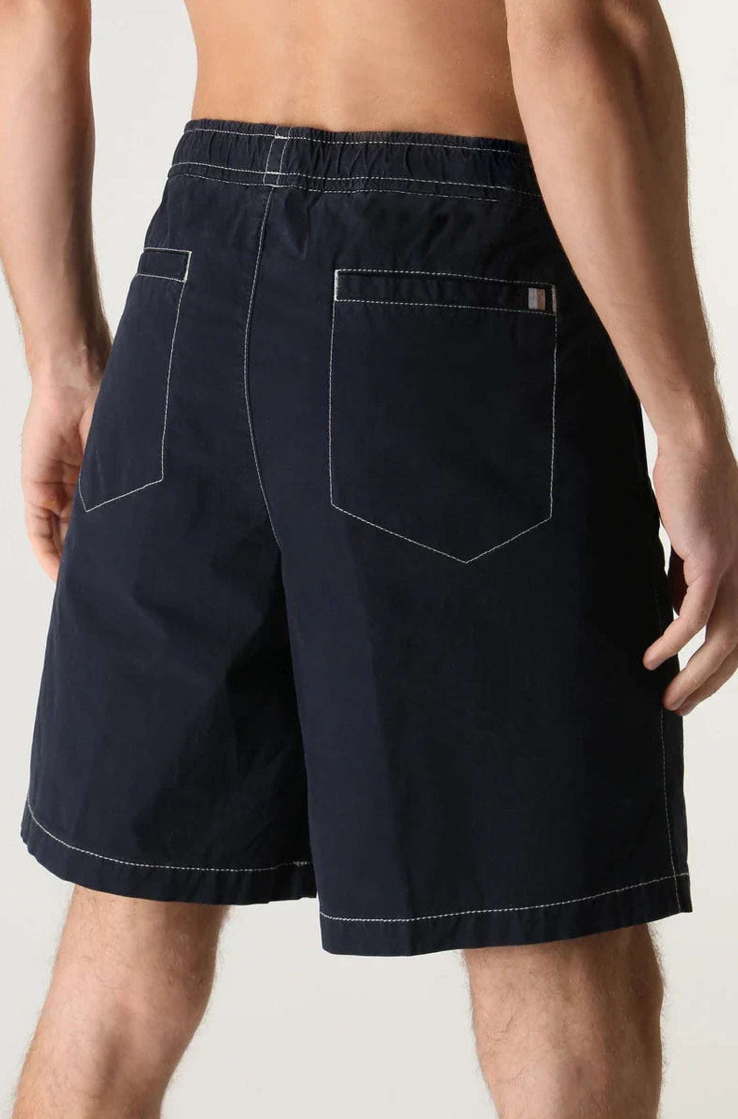 Karlos shorts with an elasticated waistband - Dark Blue