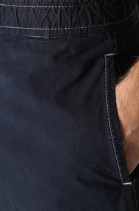 Karlos shorts with an elasticated waistband - Dark Blue
