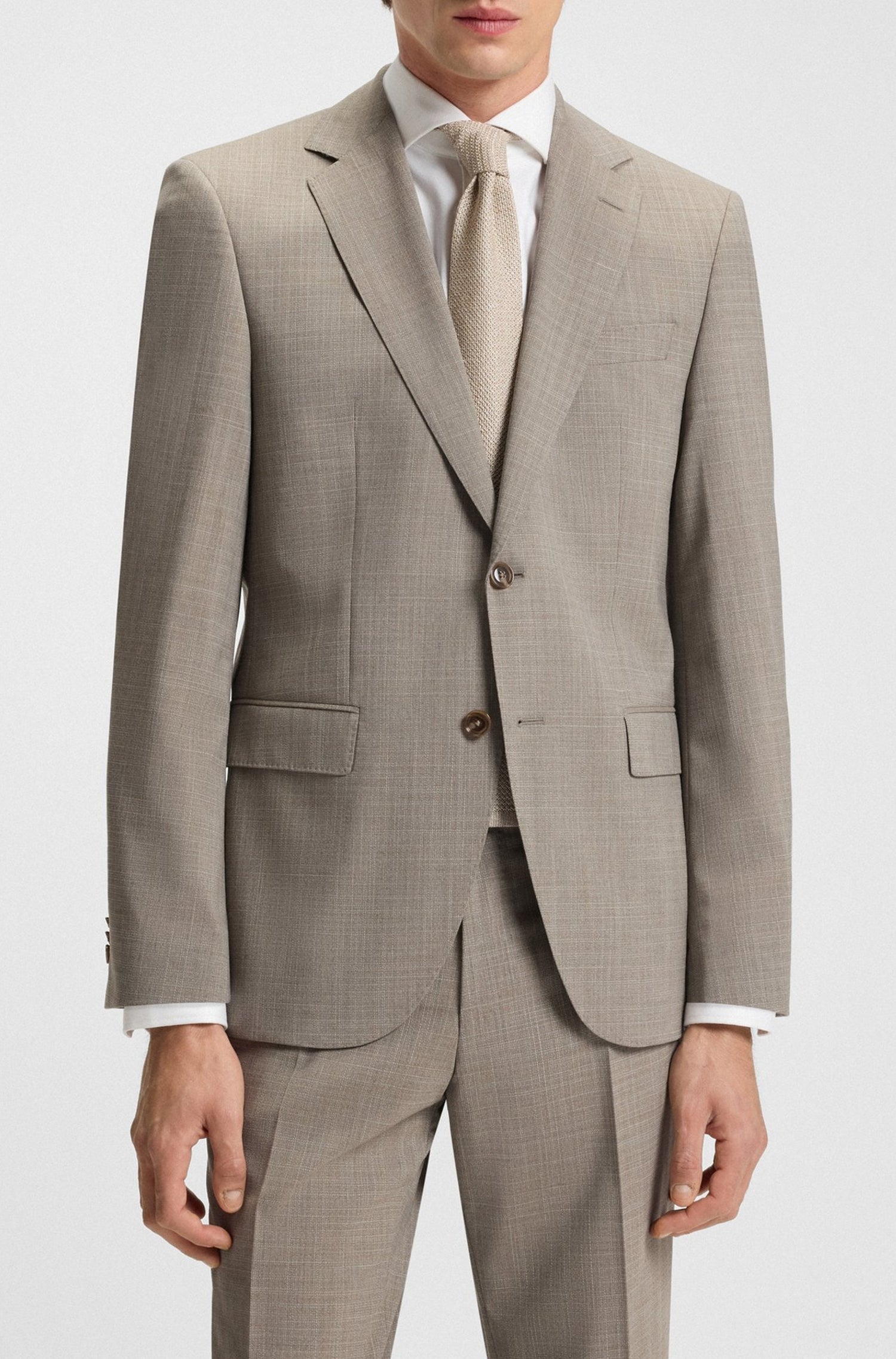 MEDIUM BEIGE // BUSINESS SUITS H-HUGE-3PCS-232