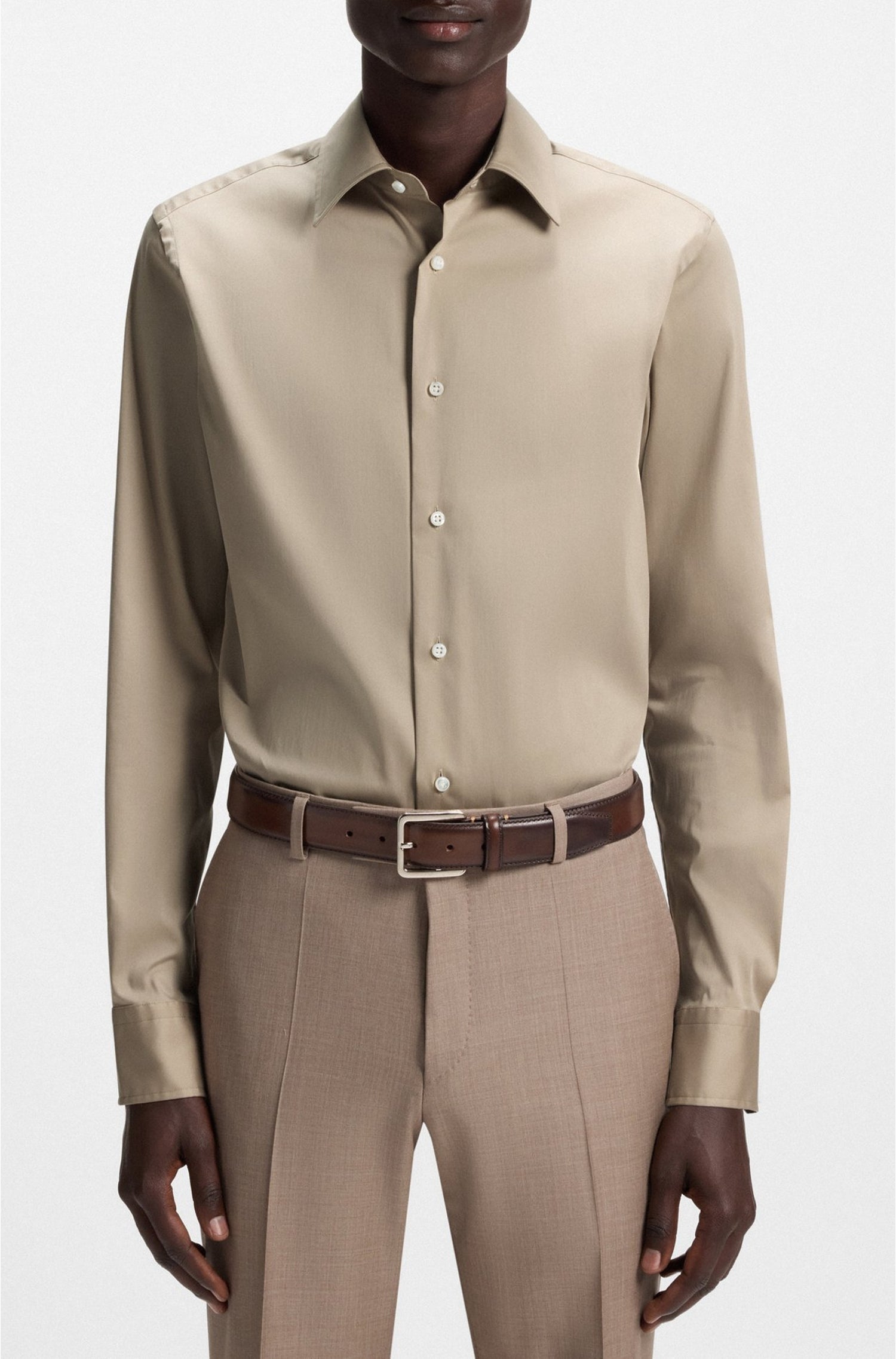 LIGHT BEIGE // BUSINESS SHIRTS L-JON-KENT-C1-233
