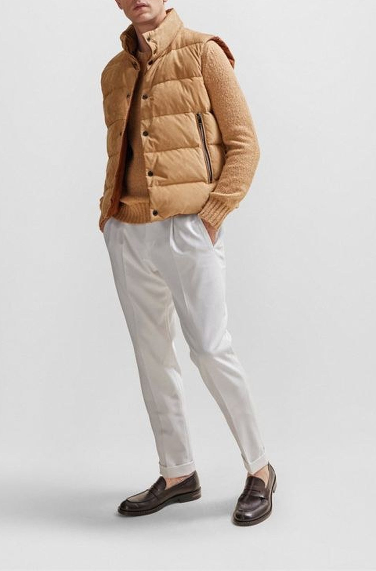 MEDIUM BEIGE // LEATHER L-MEVEST