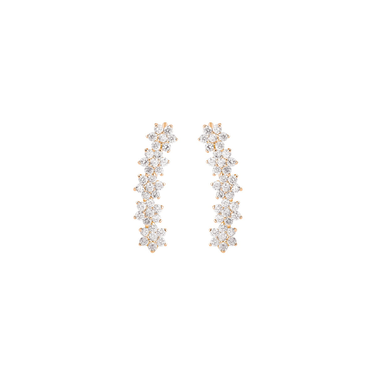 Boucles d'oreilles Be Mine en or rose 18 carats et diamants  - Blanc