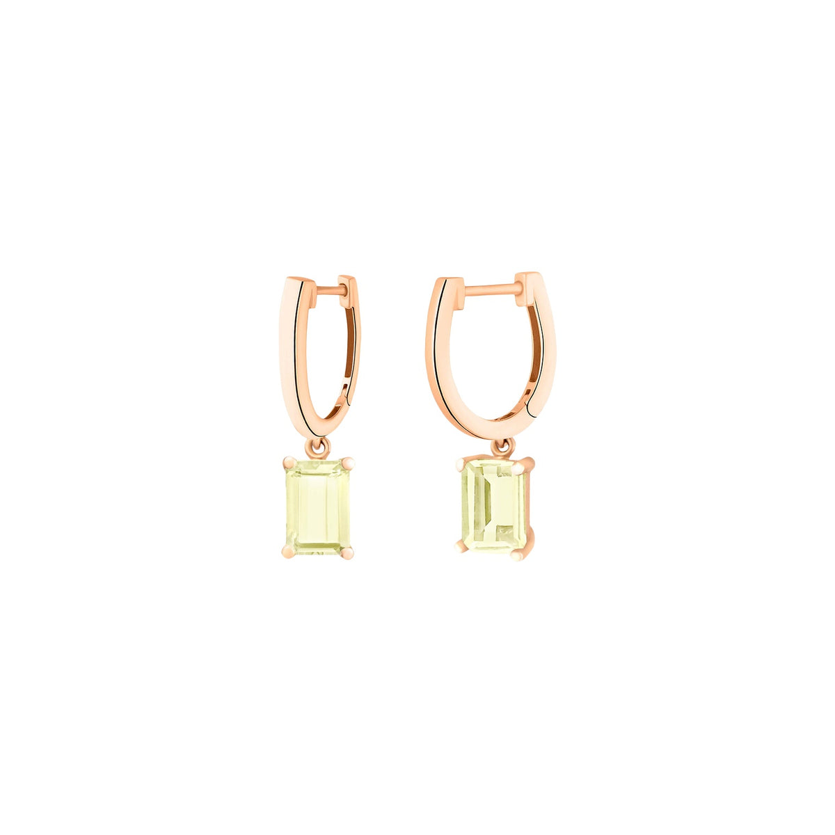 Boucles d'oreilles Midnight & Cocktail en or rose 18 carats et quartz lemon  - Jaune