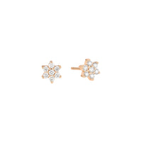 Boucles d'oreilles Star en or rose 18 carats et diamants  - Blanc