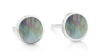 ever black MOP white gold disc studs