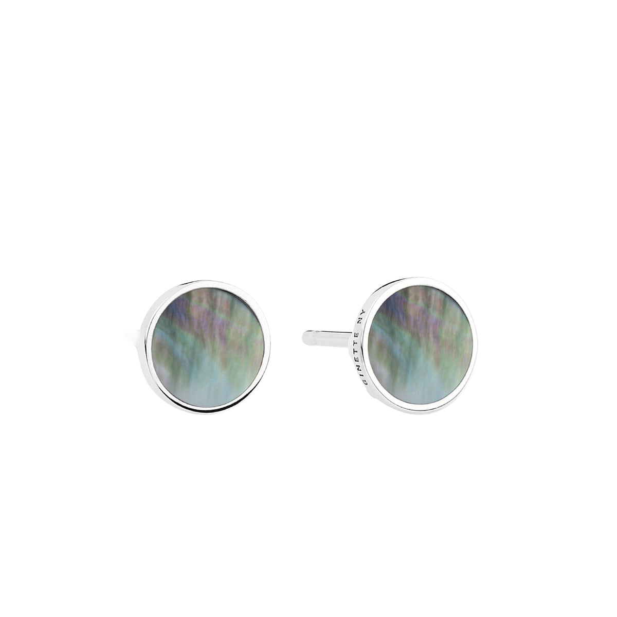 Ever earrings in 18-carat white gold and mother-of-pearl - Black