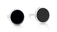 ever onyx white gold disc studs