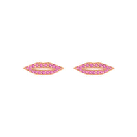 pink sapphire french kiss studs