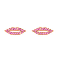 French Kiss stud earrings in 18-carat rose gold and sapphire - Pink