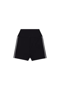 Short cycliste à liseré et surpiqûres - Black