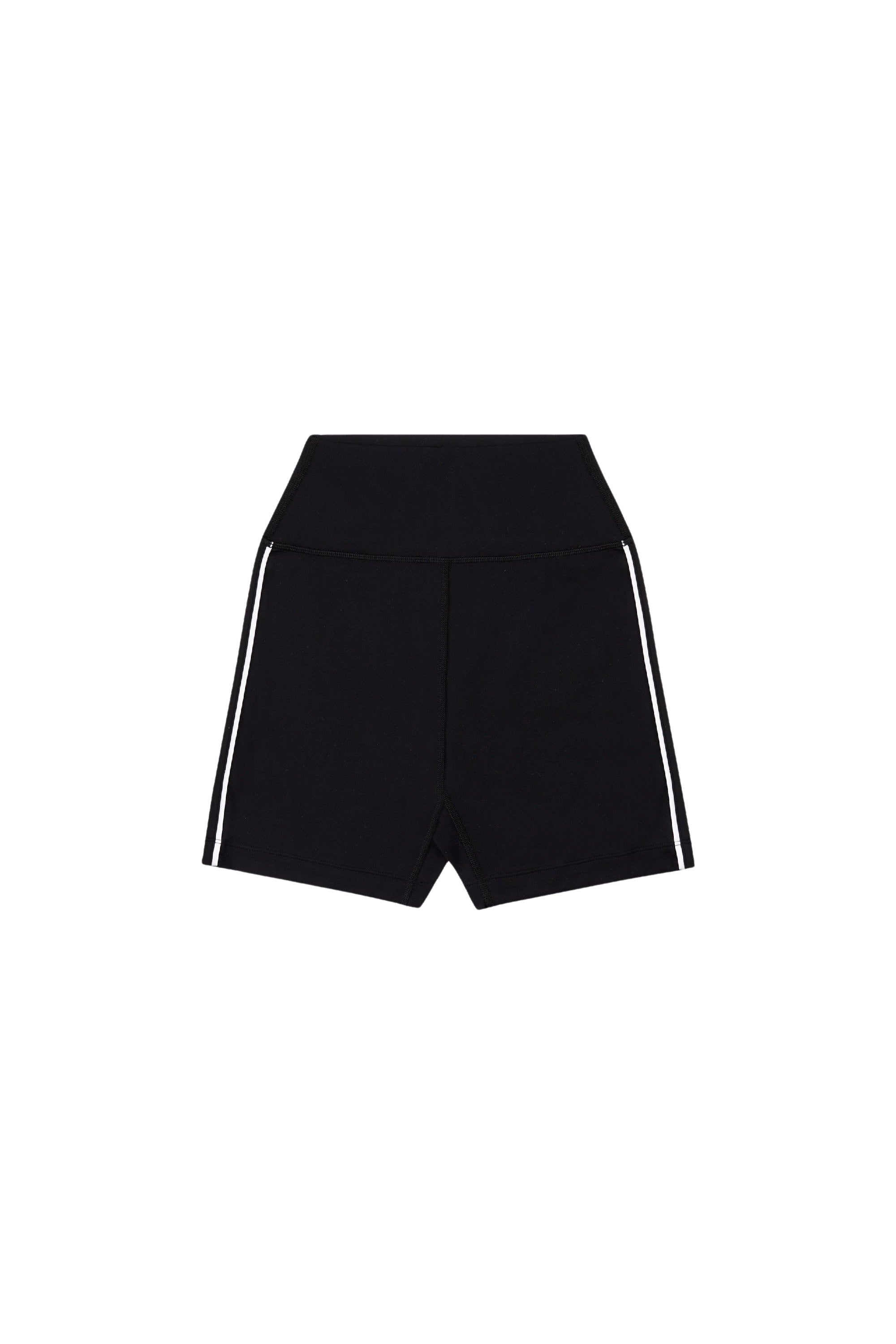 Short cycliste à liseré et surpiqûres - Black