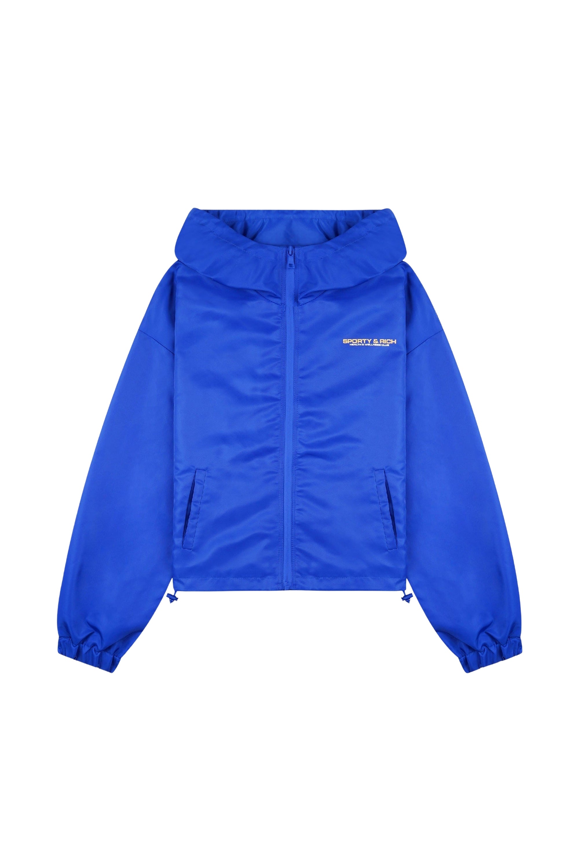 Veste coupe-vente à capuche Bold Health en satin - Paris Blue