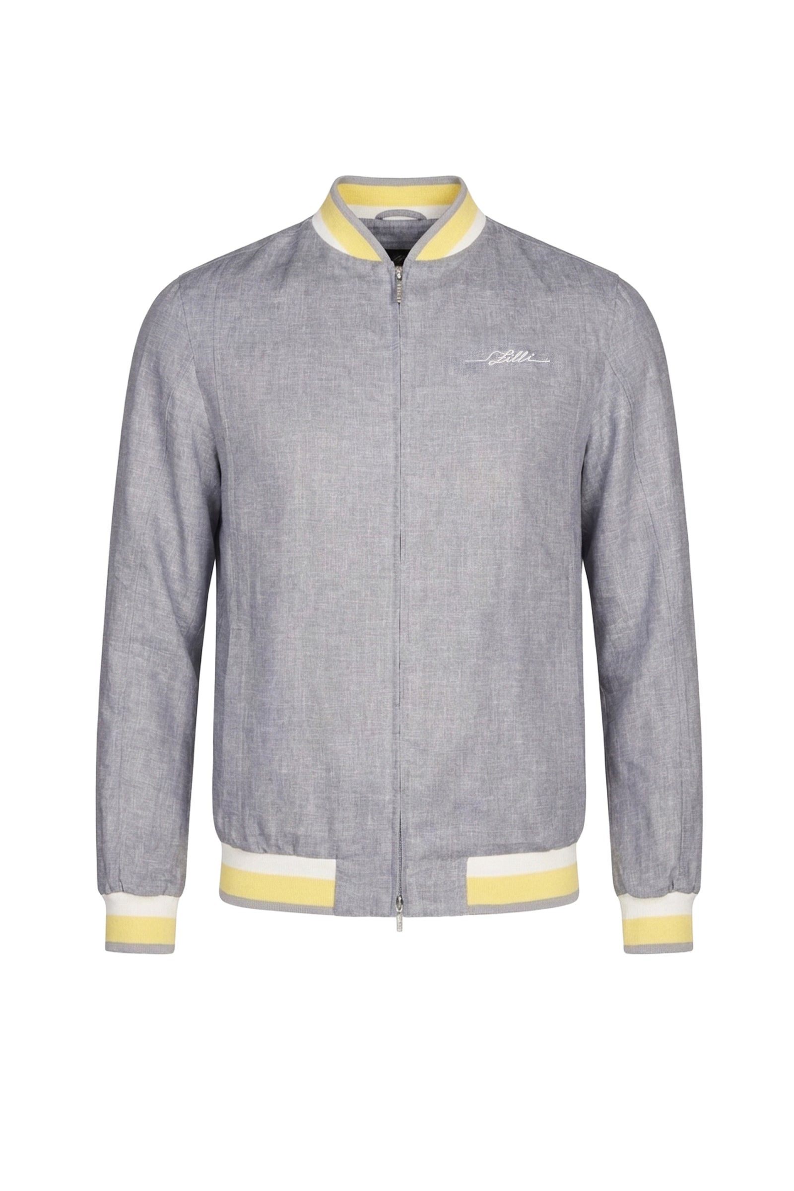 Blouson aviateur côtelé en lin - Gris