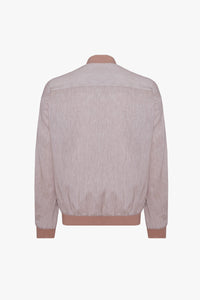 Bomber à effet chiné en lin et laine - Sand
