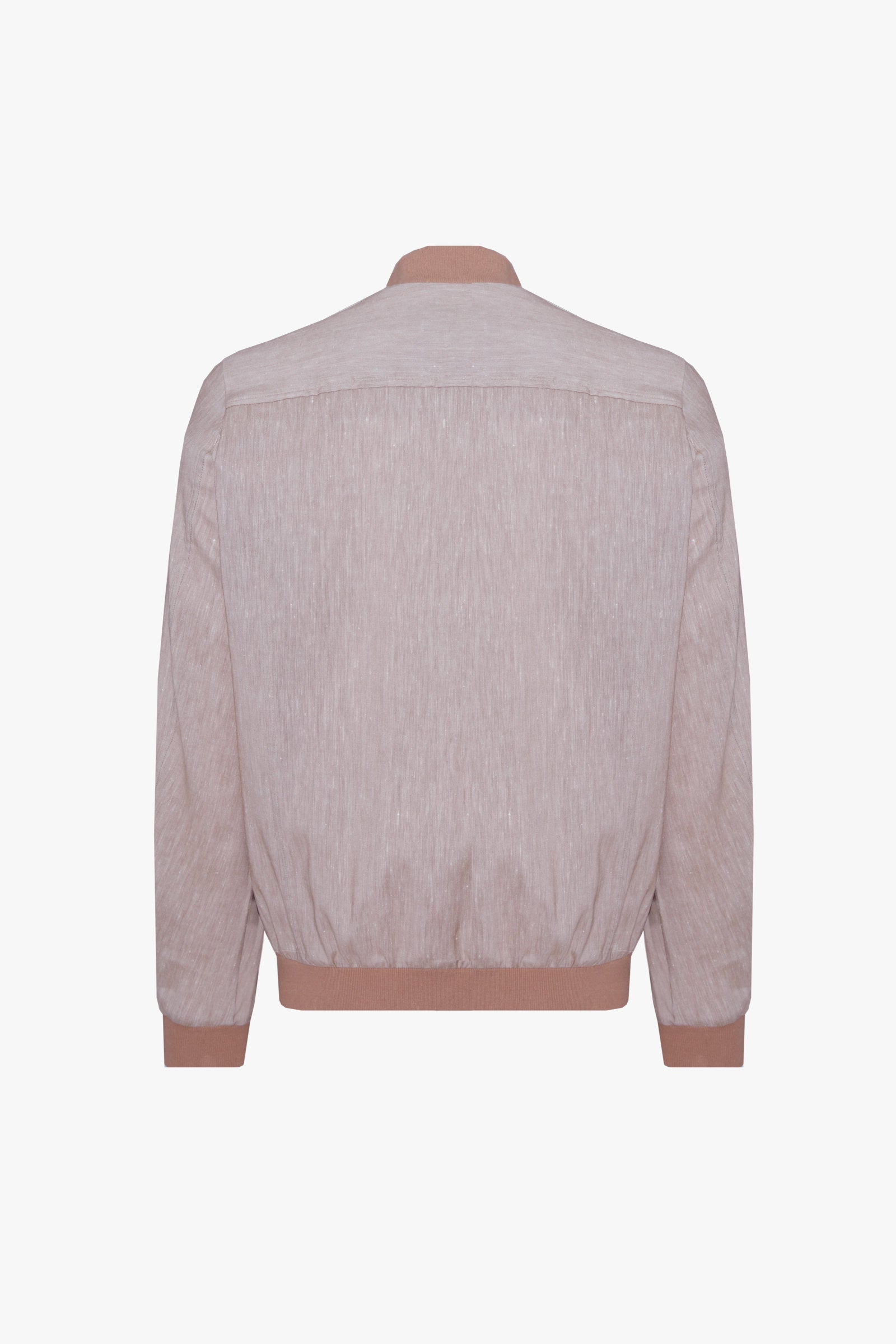 Bomber à effet chiné en lin et laine - Sand