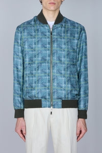 Bomber à motifs en soie - Canary Yellow