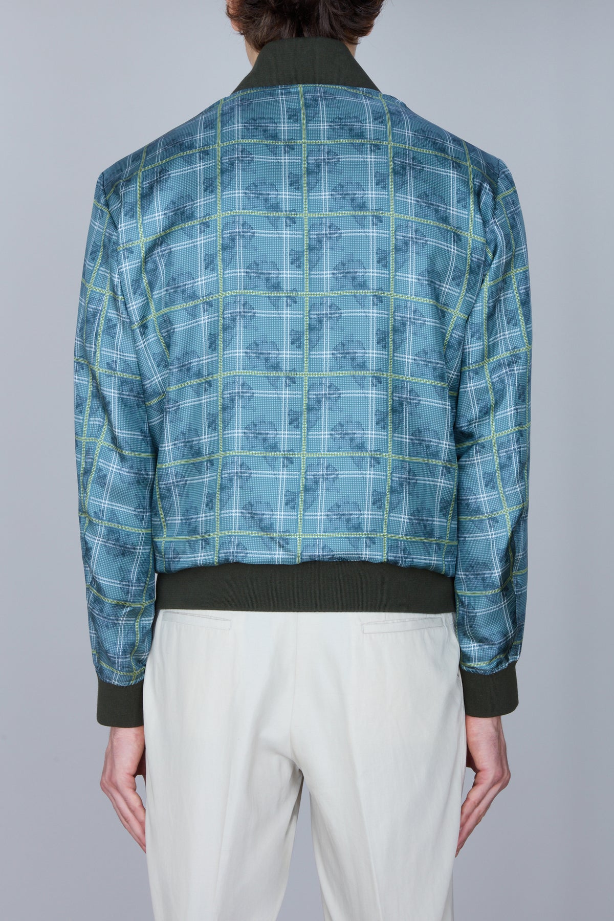 Bomber à motifs en soie - Canary Yellow