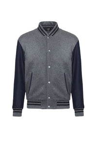 Blouson Teddy en cachemire - Gris & Bleu