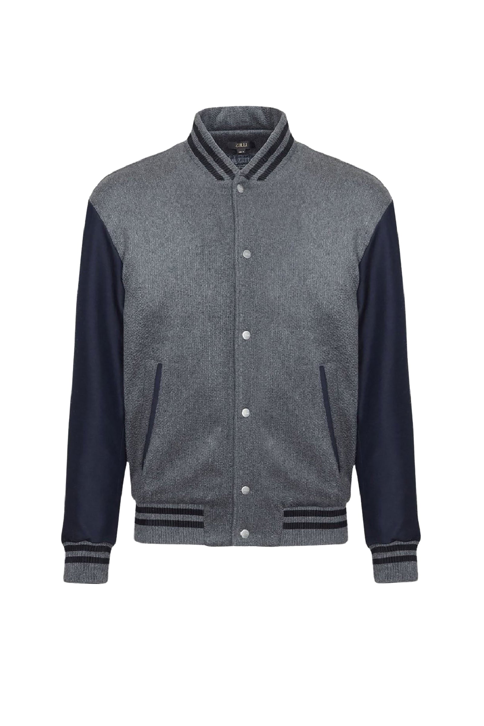 Blouson Teddy en cachemire - Gris & Bleu